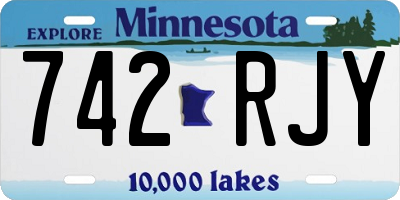 MN license plate 742RJY