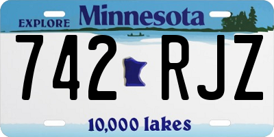 MN license plate 742RJZ