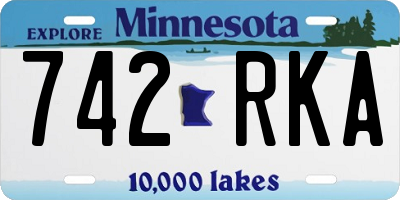 MN license plate 742RKA