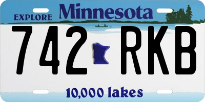 MN license plate 742RKB