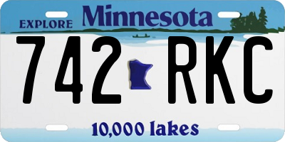 MN license plate 742RKC