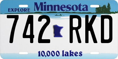 MN license plate 742RKD