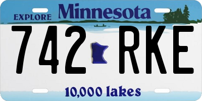 MN license plate 742RKE