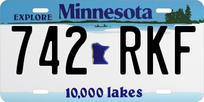 MN license plate 742RKF