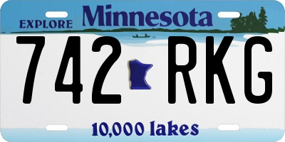 MN license plate 742RKG