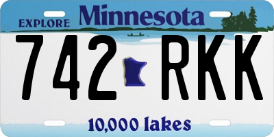 MN license plate 742RKK