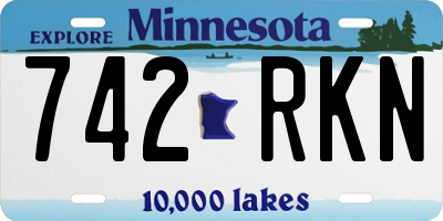 MN license plate 742RKN