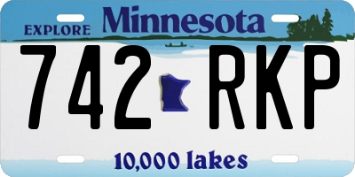 MN license plate 742RKP
