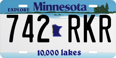 MN license plate 742RKR