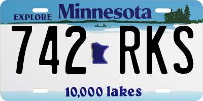 MN license plate 742RKS