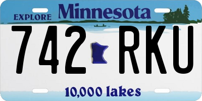 MN license plate 742RKU