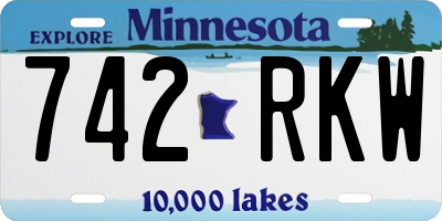 MN license plate 742RKW