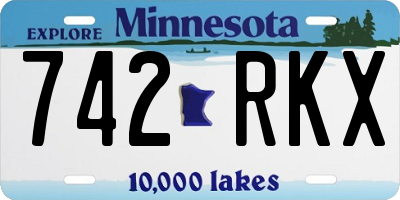 MN license plate 742RKX