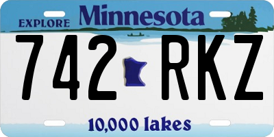 MN license plate 742RKZ
