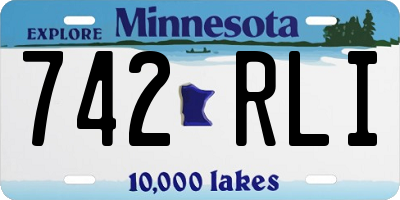 MN license plate 742RLI