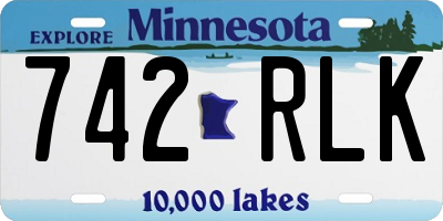 MN license plate 742RLK