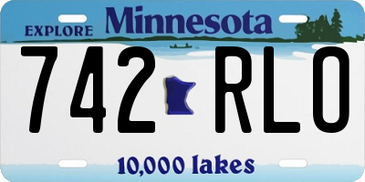 MN license plate 742RLO