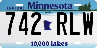 MN license plate 742RLW