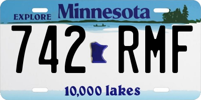 MN license plate 742RMF