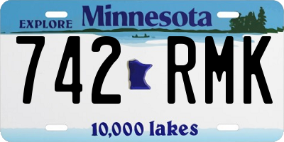 MN license plate 742RMK