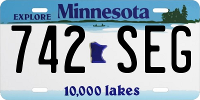 MN license plate 742SEG