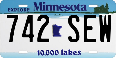 MN license plate 742SEW