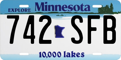 MN license plate 742SFB