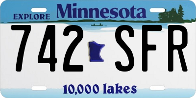 MN license plate 742SFR