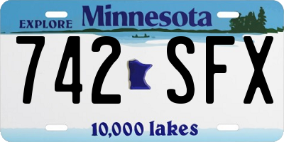 MN license plate 742SFX