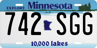 MN license plate 742SGG