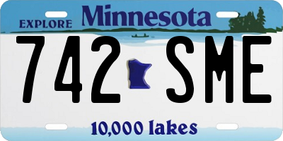 MN license plate 742SME