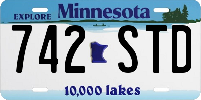 MN license plate 742STD