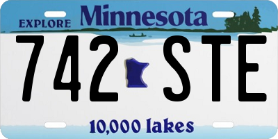 MN license plate 742STE