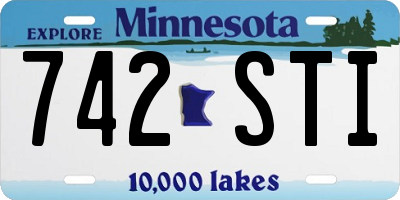 MN license plate 742STI