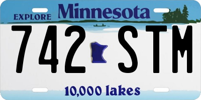 MN license plate 742STM