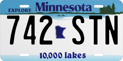 MN license plate 742STN