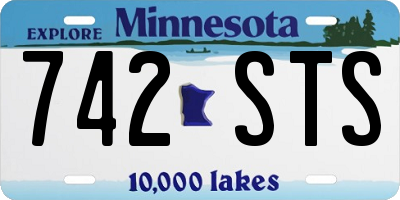 MN license plate 742STS