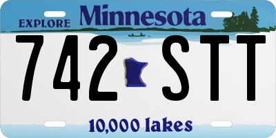 MN license plate 742STT