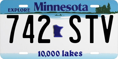 MN license plate 742STV