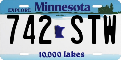 MN license plate 742STW