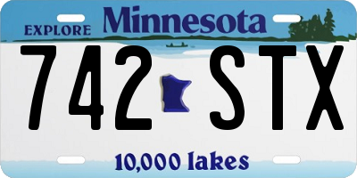 MN license plate 742STX
