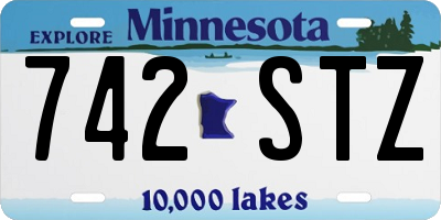 MN license plate 742STZ