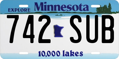 MN license plate 742SUB