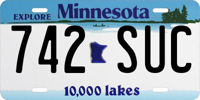 MN license plate 742SUC