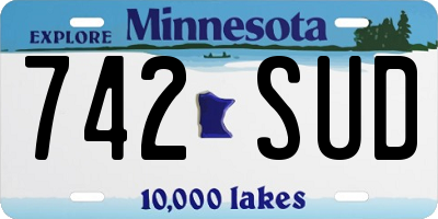 MN license plate 742SUD
