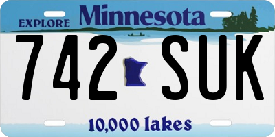 MN license plate 742SUK