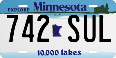 MN license plate 742SUL