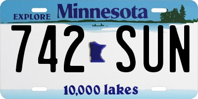 MN license plate 742SUN