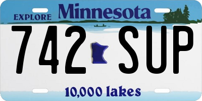 MN license plate 742SUP