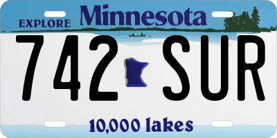 MN license plate 742SUR